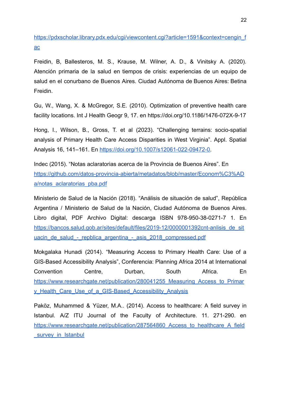 Acceso a la atención primaria en la provincia de Buenos Aires — página 22 de 23. Abrí el PDF para acceder al texto.